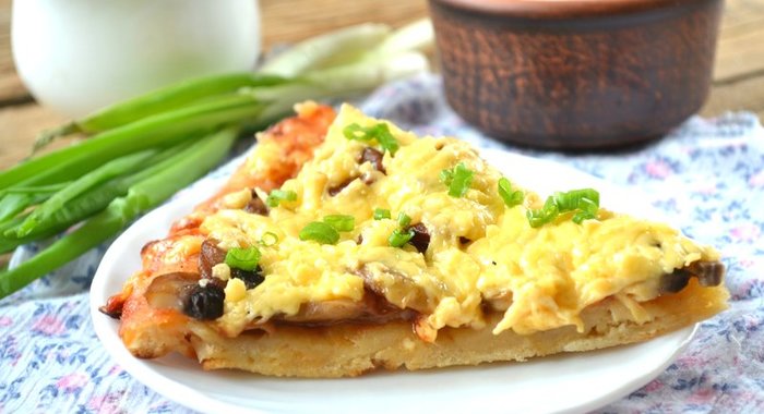 Пицца на кефире в духовке