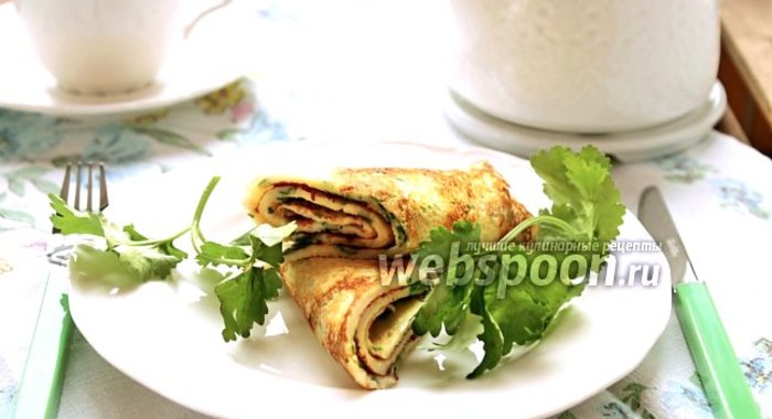 Блинчики с кинзой и сыром