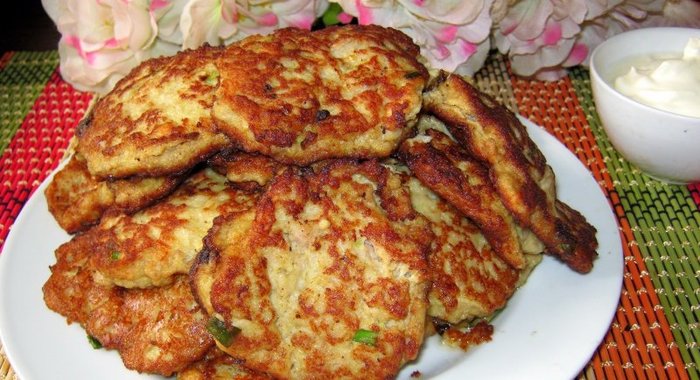 Кабачковые оладьи с мясным фаршем