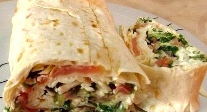 Рулет с семгой в лаваше