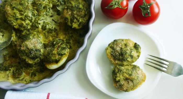 Запеканка из яиц и щавеля