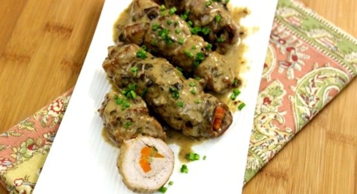 Свиные рулетики с начинкой