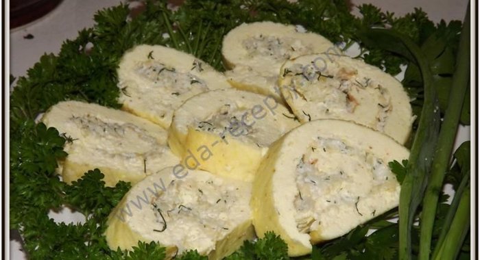 Рулет из майонеза и яиц