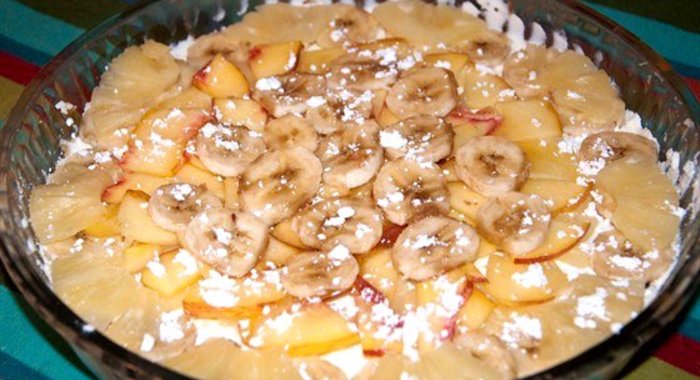 Легкий пирог с фруктами