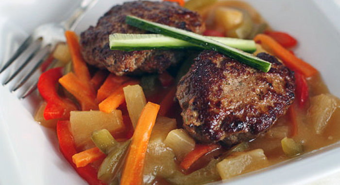 Котлеты из индейки с кисло-сладким соусом