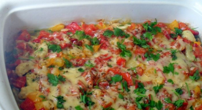 Запеканка из летних овощей с фаршем