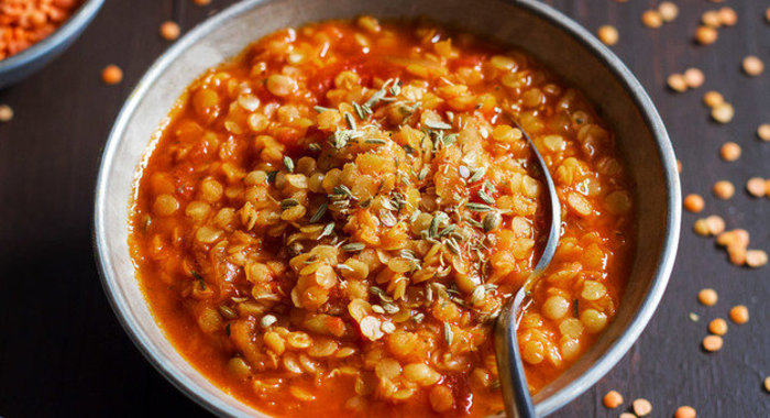 Быстрый суп из красной чечевицы