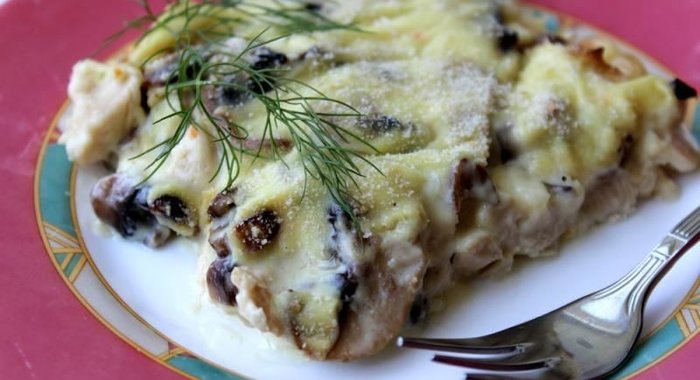 Запеканка с грибами