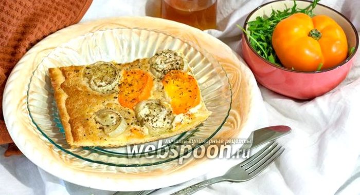 Пицца с белым баклажаном и соусом Альфредо