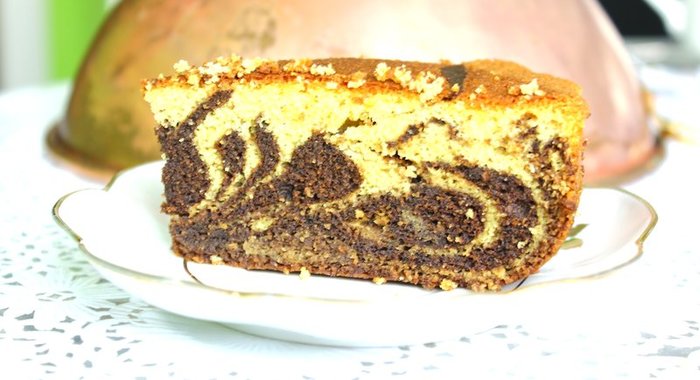 Безглютеновый пирог «Зебра» с черемуховой мукой