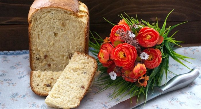 Кулич творожный в хлебопечке