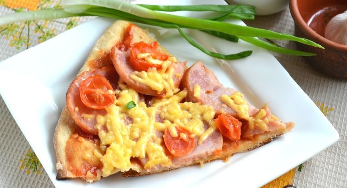 Пицца на кефире без дрожжей