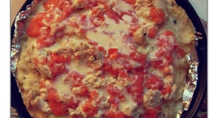 Картофельная запеканка с сыром и индейкой в сливочном соусе