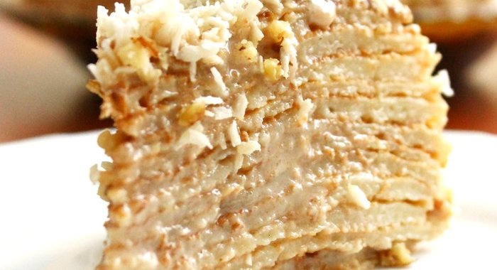 Блинный торт с кремом из сгущенного молока