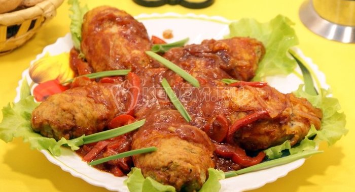 Рулет из печени с яблоками