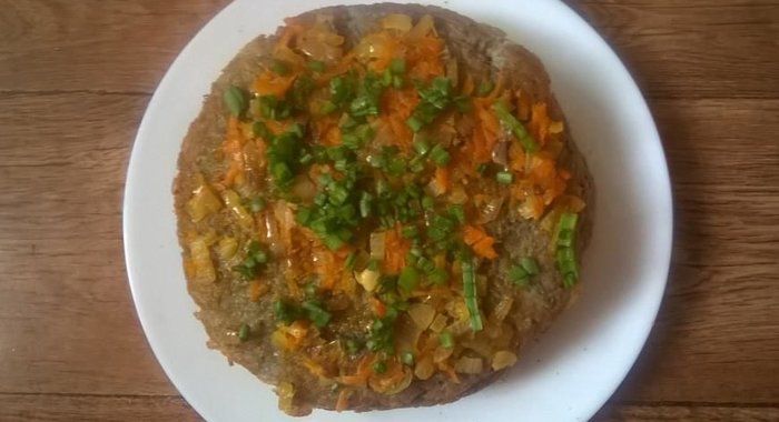 Картофельный торт с луком и морковью