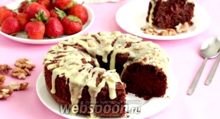Шоколадно-ореховый кекс без муки