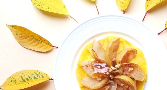 Тыква, запеченная с яблоками