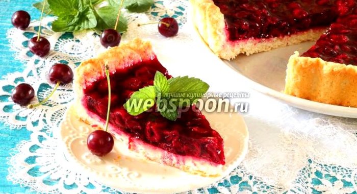 Вишнёвый пирог из творожного теста