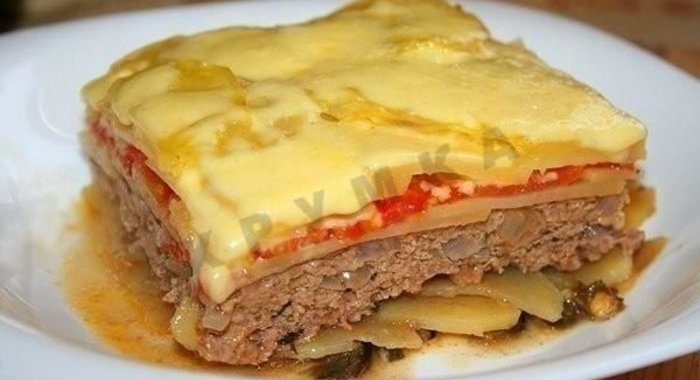 Овощная запеканка с фаршем