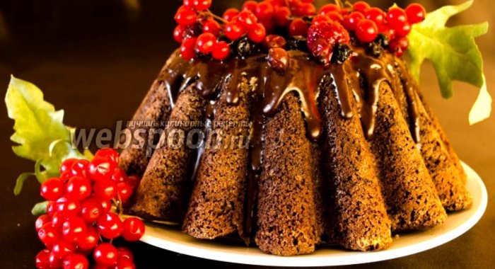 Шоколадный кекс с пьяными ягодами