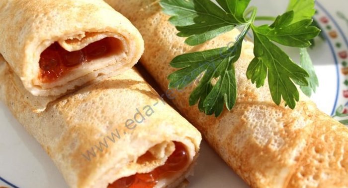 Блины с красной икрой