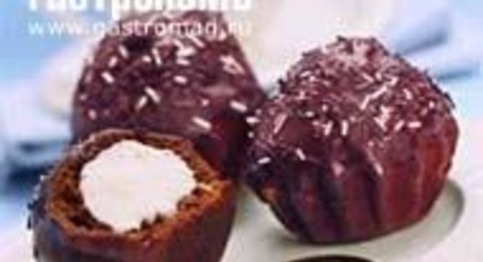 Шоколадные кексы с творожной начинкой