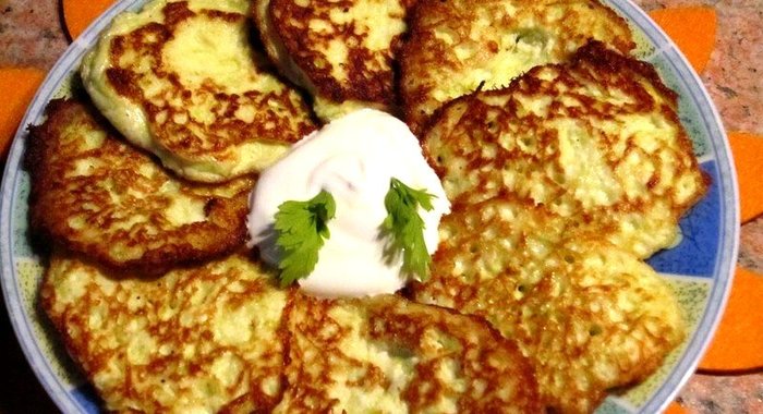 Оладьи из кабачков с творогом