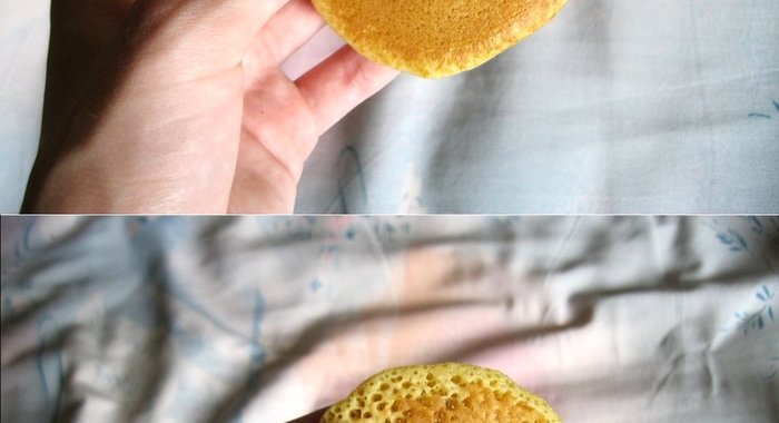 Апельсиновые оладьи из кукурузной муки с орехами