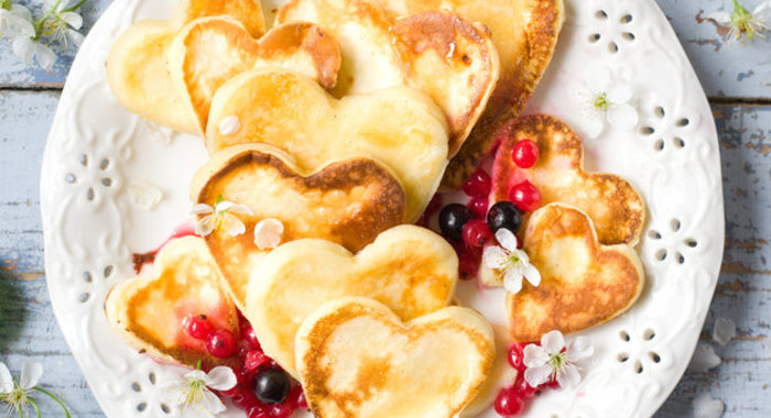 Оладьи в форме сердца