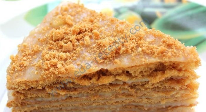 Классический торт медовик с заварным кремом