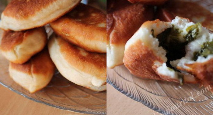 Относительно быстрые постные пирожки со щавелем