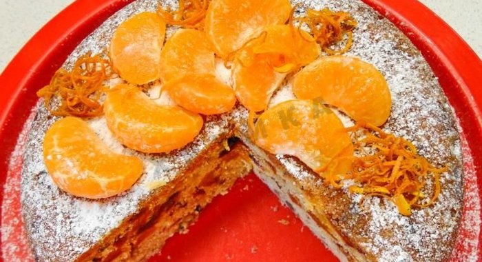 Рождественский кекс с мандаринами в мультиварке