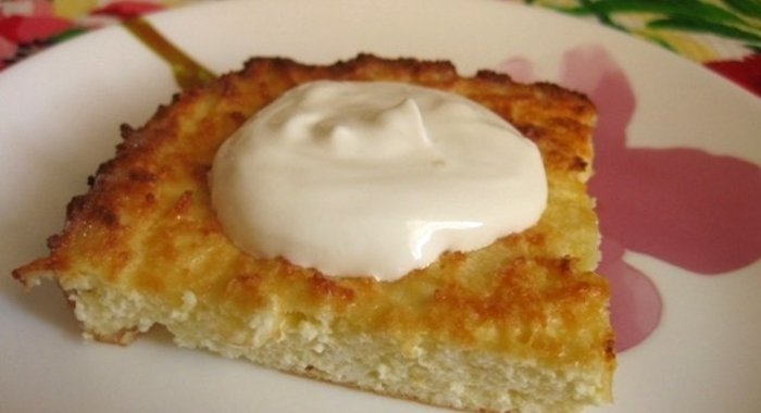 Творожная запеканка с кукурузной мукой