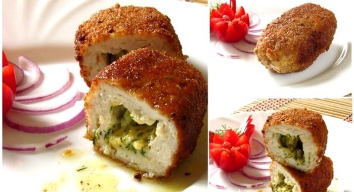 Котлеты из курицы с сыром и укропом