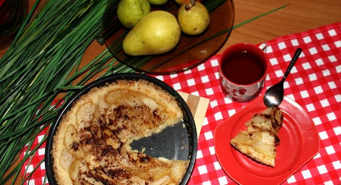 Грушевый пирог без яиц