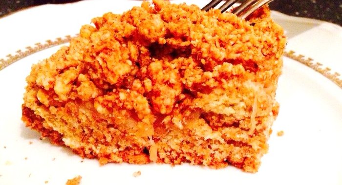 Песочный пирог с отрубями и яблоками