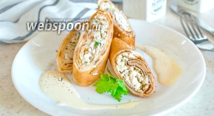 Блины с курицей и яйцом