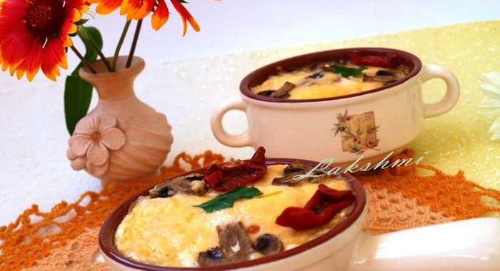 Рисовая запеканка с шампиньонами