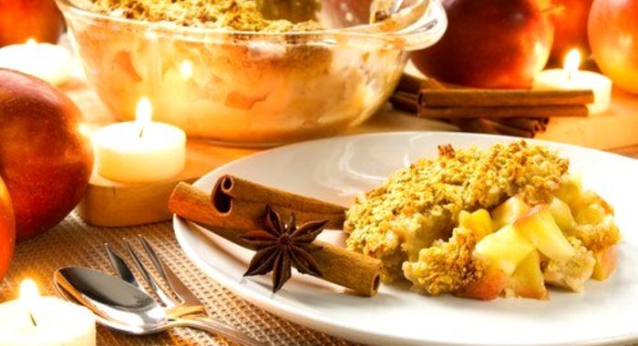 Холодная яблочная запеканка с мюсли