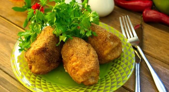 Котлеты по-киевски с грибами