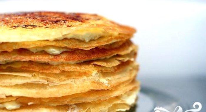 Блинный торт крем-брюле