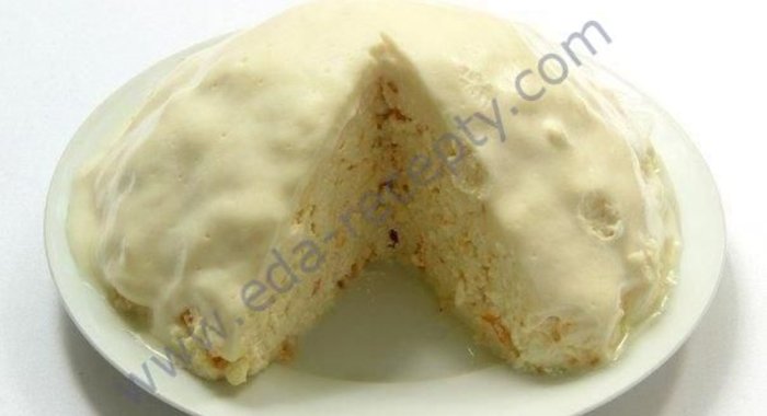 Торт на сгущенном молоке и сметане без выпечки