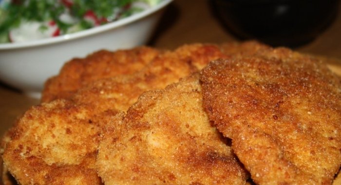 Куриные отбивные в двойной панировке или Очень ленивые котлеты по-киевски