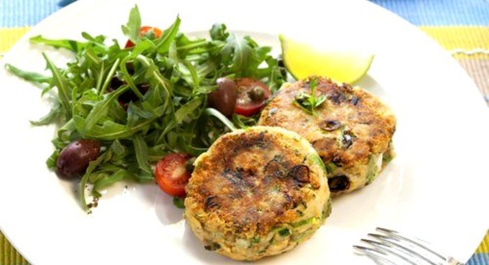 Рыбные котлеты со шпинатом