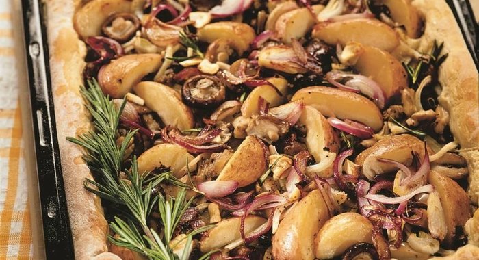 Картофельный пирог с грибами