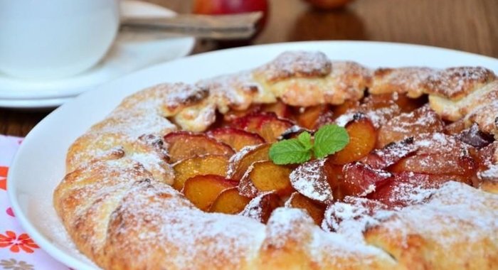 фруктовый пирог с фруктами на творожном тесте