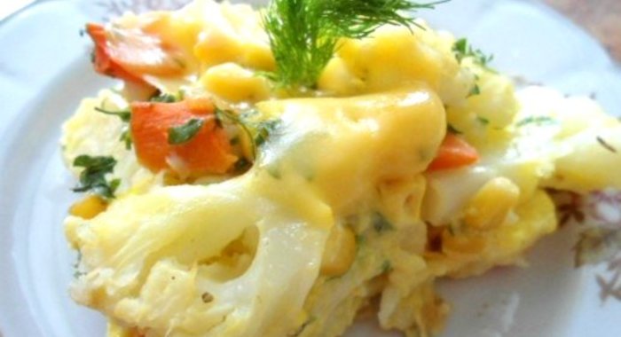 Цветная капуста запеченная в духовке с яйцом