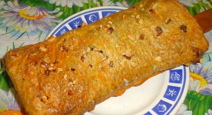 Рулет из лаваша с мясом и гречкой