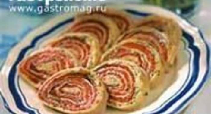 Рулетики из лаваша с кетой